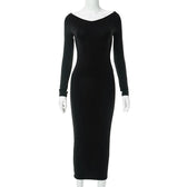 Patchwork mesh long sleeve contrast v neck midi dress 3