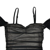 Mesh off shoulder ruched patchwork backless maxi dress 9
