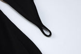 Mesh patchwork contrast gloves high neck mini dress 6