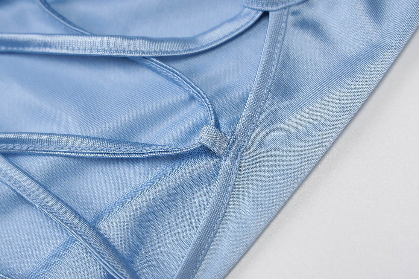 Cross back solid satin cowl neck lace up self tie backless mini dress 5