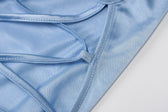 Cross back solid satin cowl neck lace up self tie backless mini dress 5