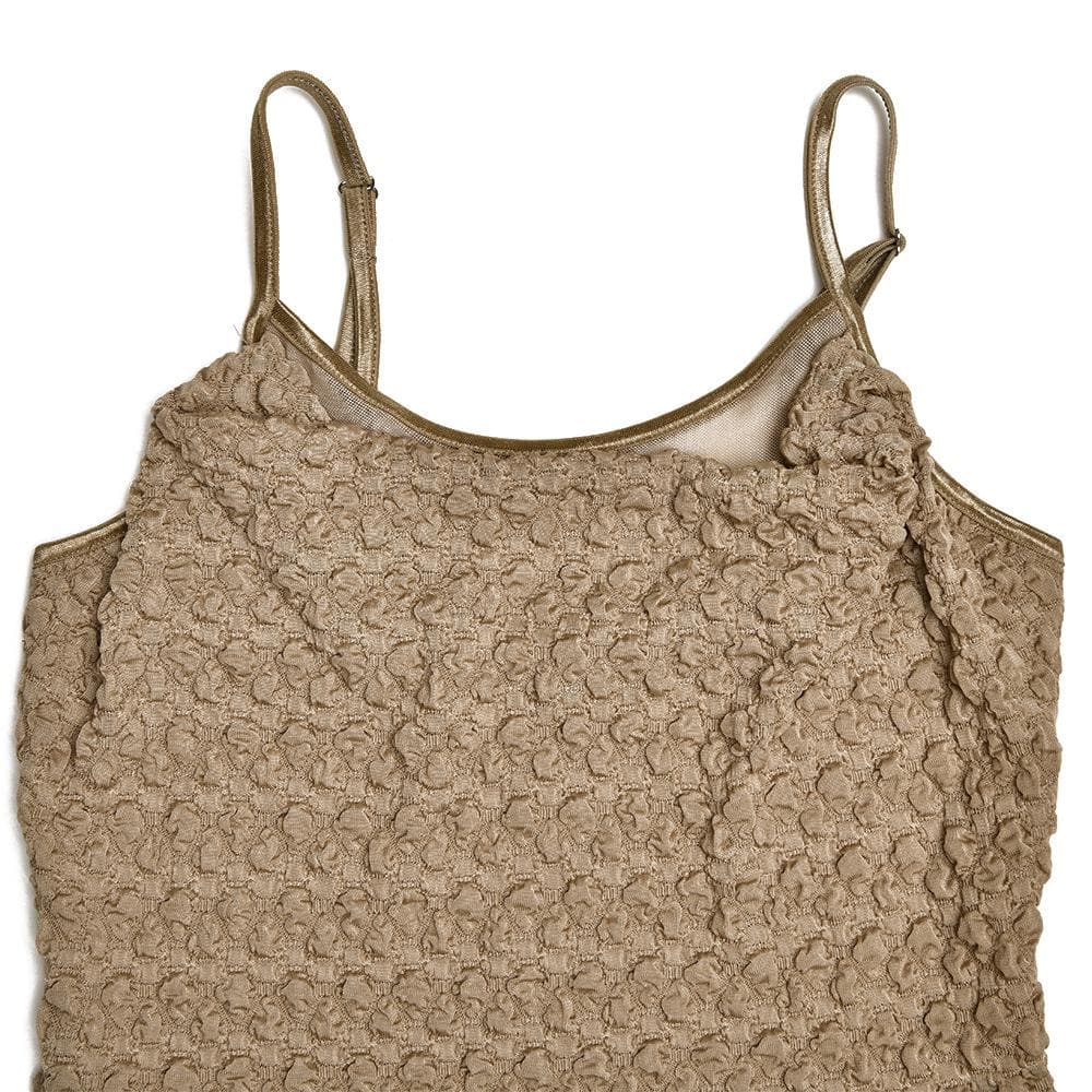 Textured mesh solid ruched irregular cami midi dress 5