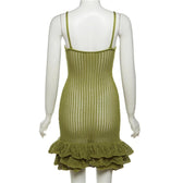 Crochet v neck sleeveless hollow out ruffle mini dress 5
