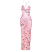 Butterfly applique backless v neck maxi dress 2