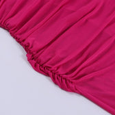 Mesh ruched slit square neck solid backless cami midi dress 7