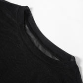 Crewneck long sleeve drawstring sheer mesh see through 2-way midi dress 6