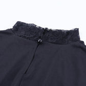 Hem lace low-cut high neck ruched midi dress 11