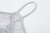 Crochet hollow out solid backless square neck cami mini dress 5