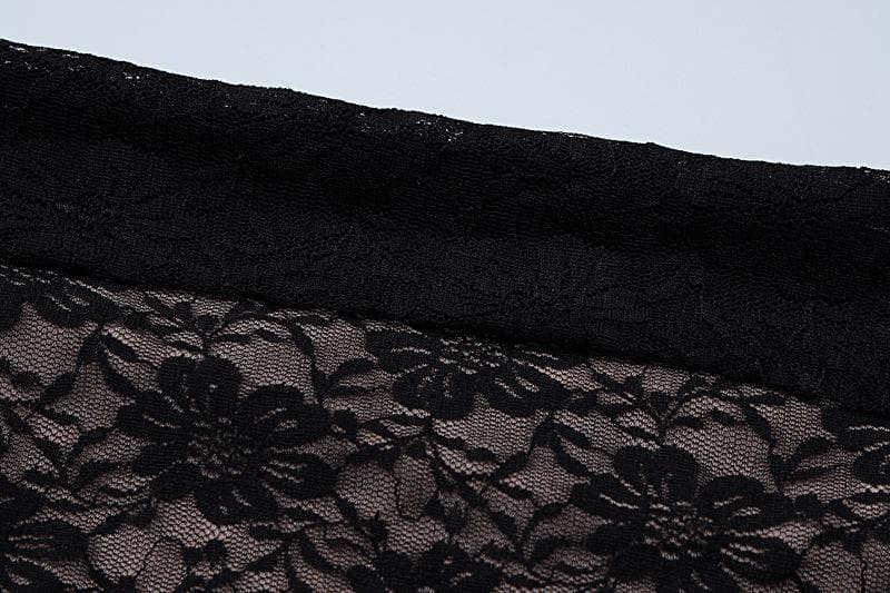 Lace ruffle slit backless ribbon contrast tube midi dress 4