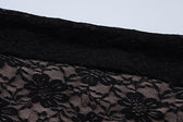 Lace ruffle slit backless ribbon contrast tube midi dress 4
