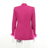Feather turnover collar long sleeve v neck solid button mini dress 5