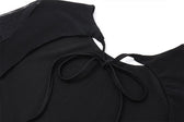 Long flared sleeve crewneck self tie mesh backless mini dress 8