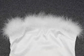 Feather off shoulder solid backless tube dress 4
