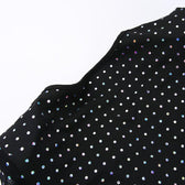 Polka dot contrast hollow out long sleeve mesh midi dress 6