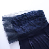 One shoulder irregular mesh ruched slit midi dress 4