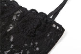 Lace solid zip-up see through sleeveless backless maxi dress 6