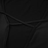 Mesh patchwork solid low cut long sleeve cross front maxi dress 7