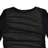 Mesh long sleeve solid ruched crewneck mini dress 8