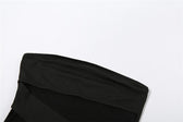 Cross front solid mesh backless patchwork tube mini dress 5