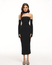 Eventide Horizon Tube Charming Halter Dress With Gloves Black / Xs Dresses