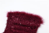 Textured glitter backless feather tube mini dress 7