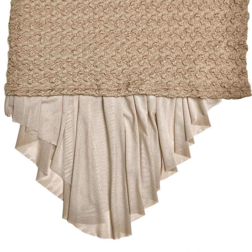 Textured mesh solid ruched irregular cami midi dress 6