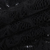 Lace gloves long sleeve button hollow out midi dress 8