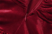 Velvet ruched zip-up off shoulder long sleeve solid mini dress 7