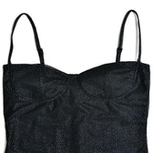 Textured mesh gloves sweetheart neck zip-up slit cami mini dress 7