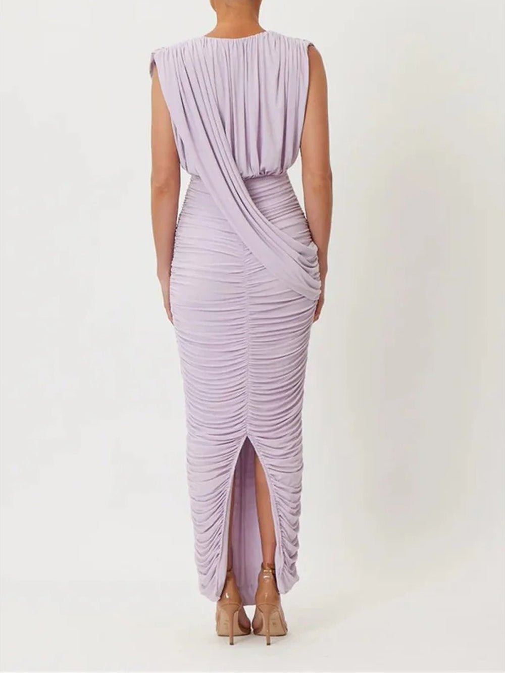 Juliette Ruched Plunge Maxi Dress