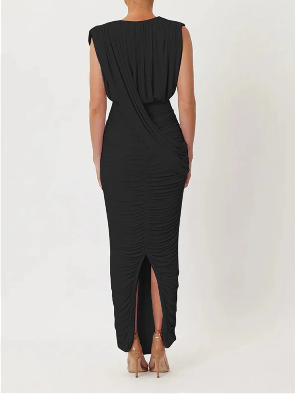 Juliette Ruched Plunge Maxi Dress