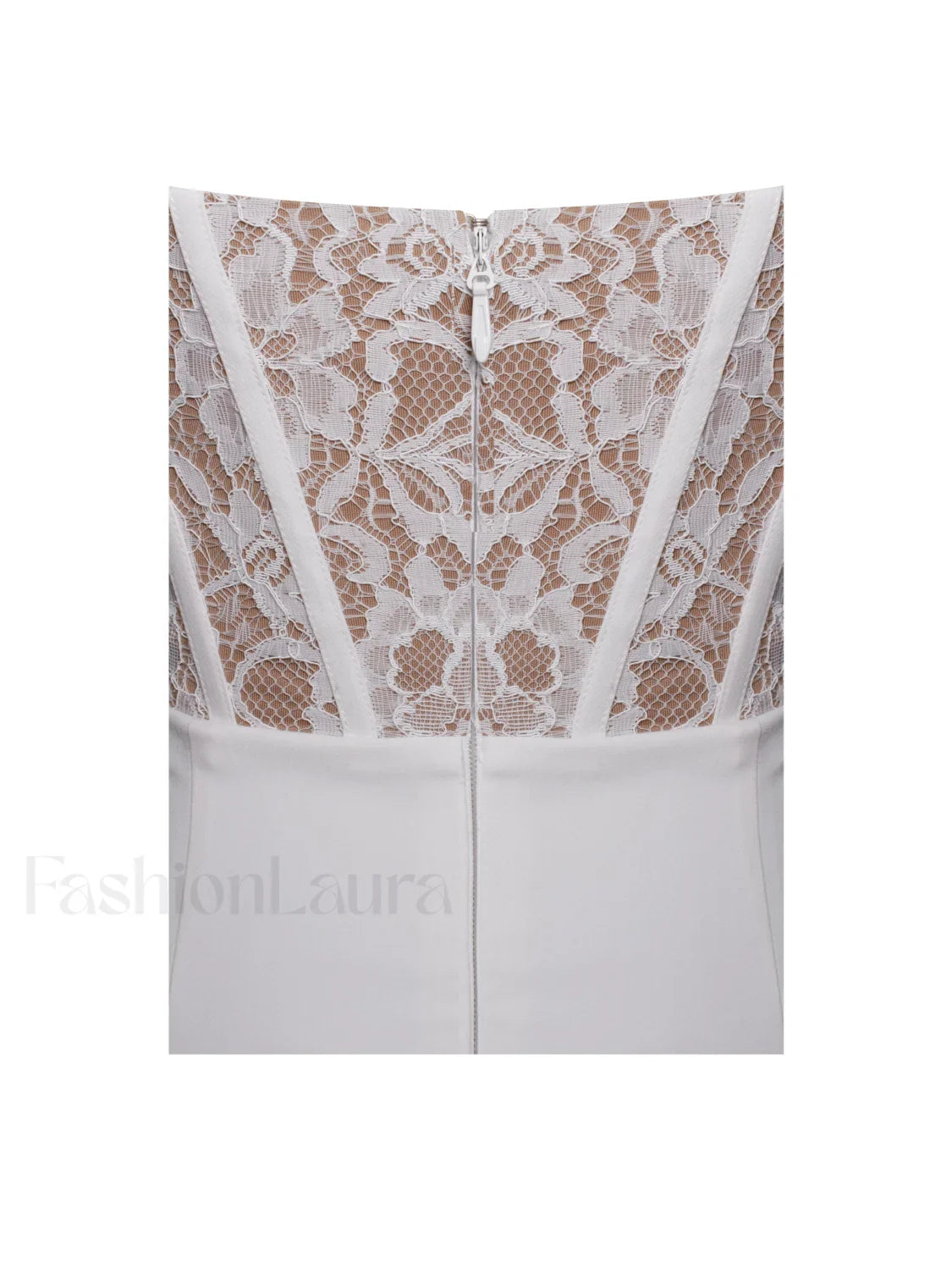 Junia White Lace Charming Corset Maxi Dress