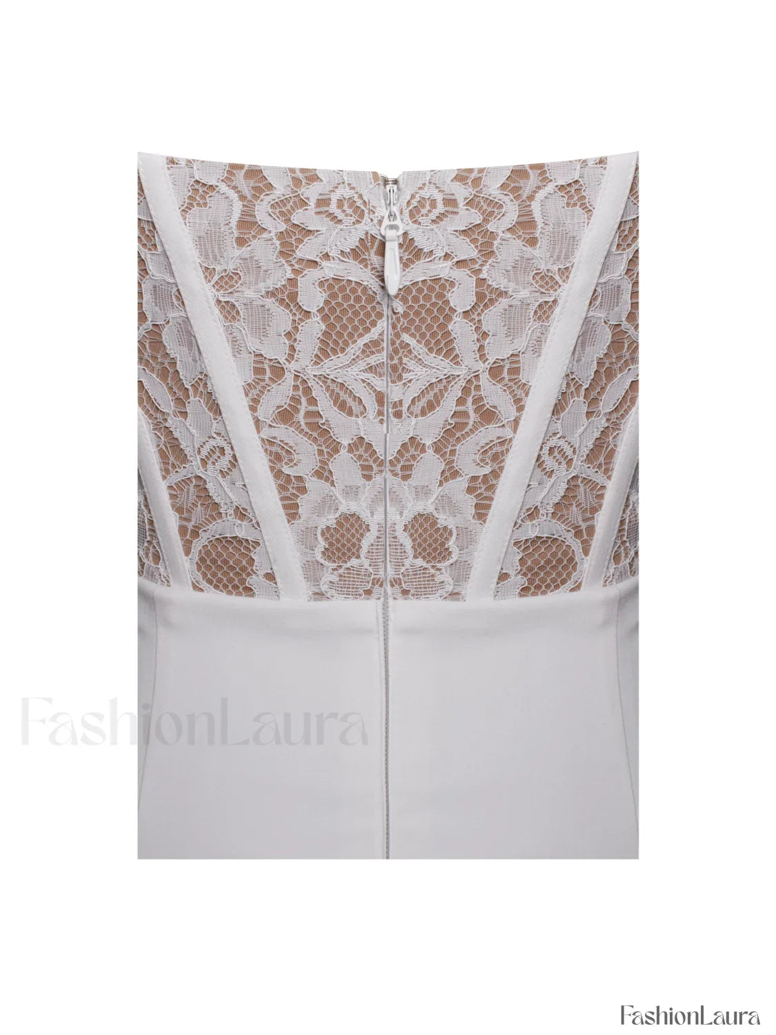 Junia White Lace Charming Corset Maxi Dress