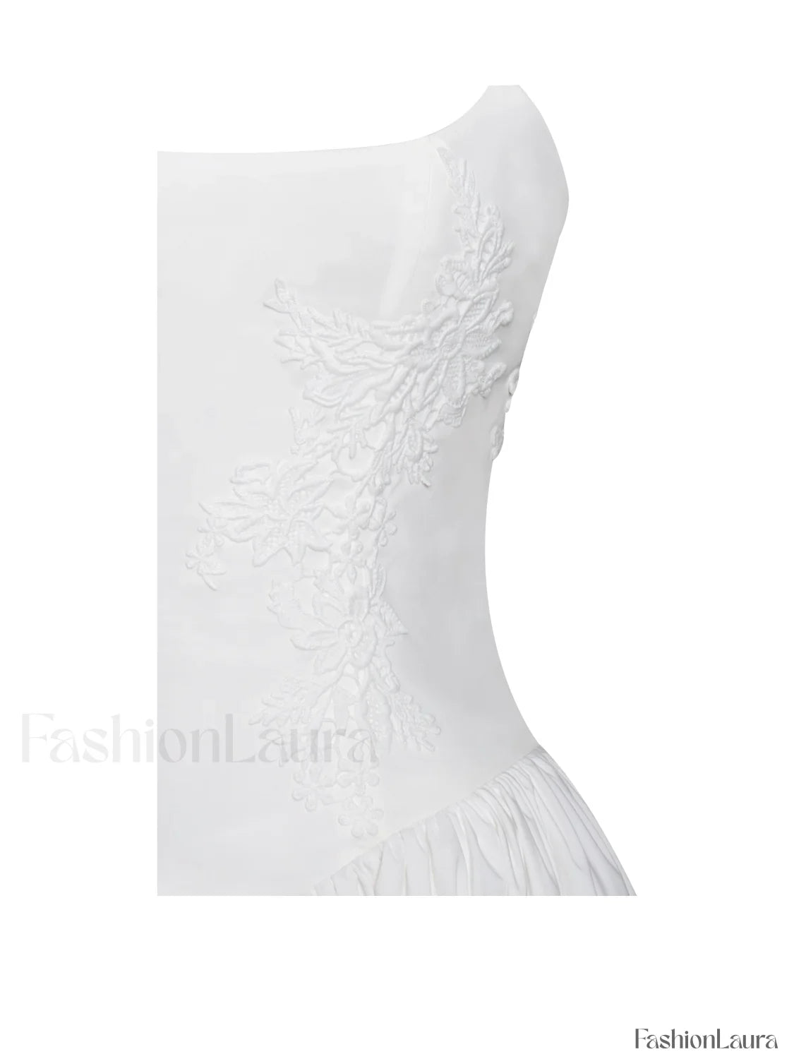 Kadi White Cotton Drop Graceful Waist Corset Mini Dress