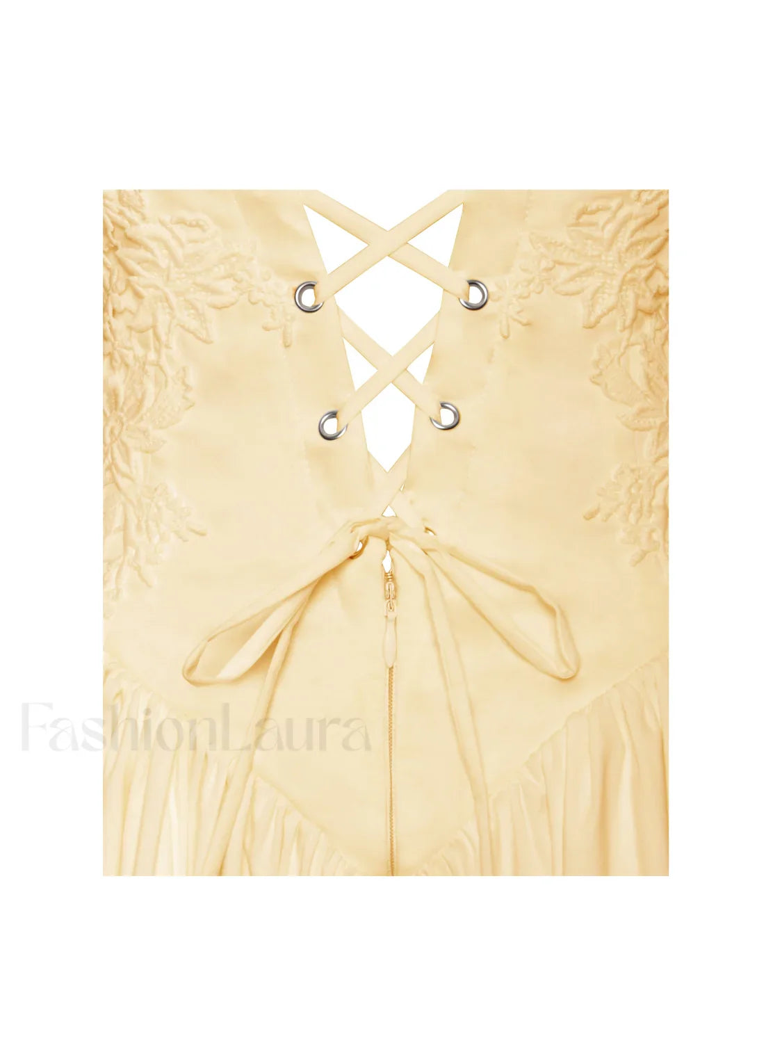 Kadi Yellow Cotton Drop Graceful Waist Corset Mini Dress