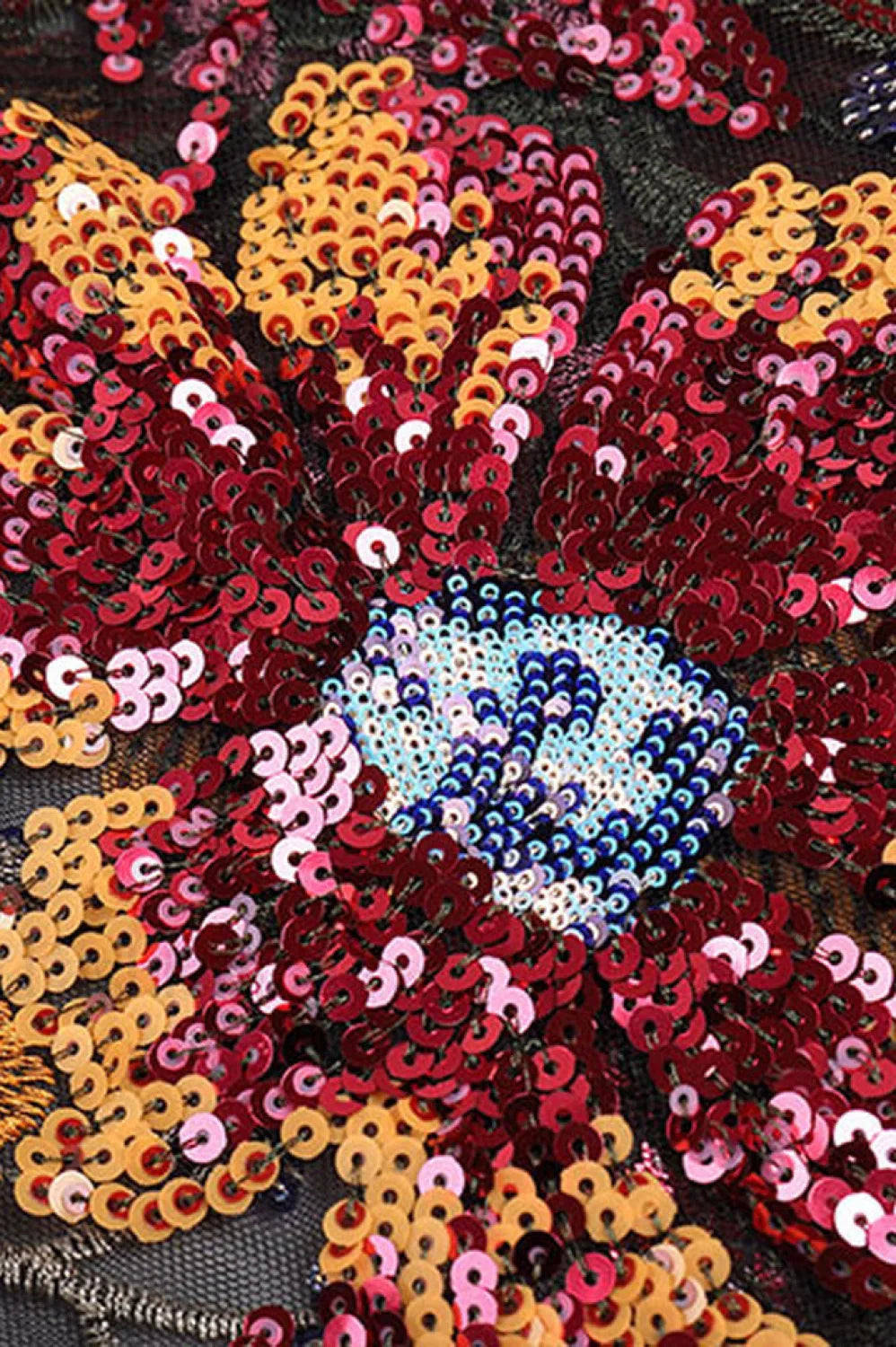 Kamames Strapless Floral Charming Sequined Maxi Dress