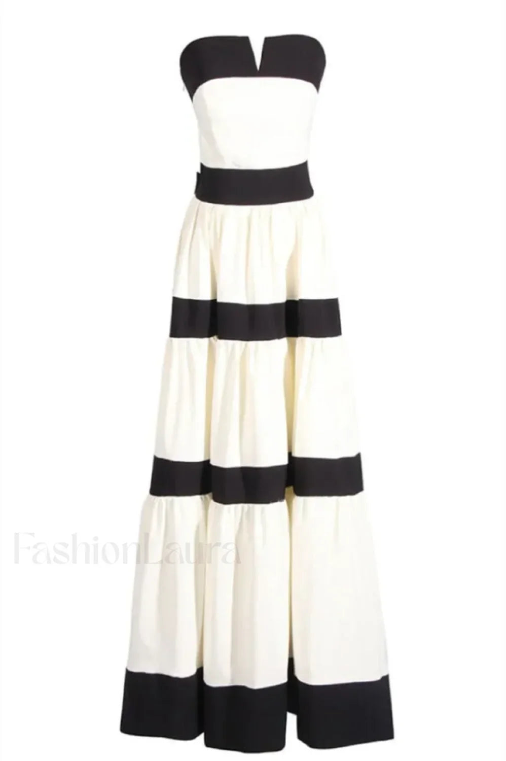 Karen Colorblock Stylish Bowknot Maxi Dress S / Black & White