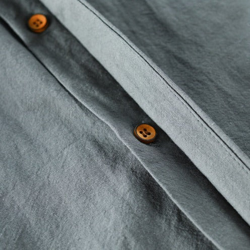Men's Mandarin Collar Button Up Shirt Long Sleeve