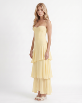 Sweetheart Corset Tiered Chiffon Maxi Dress 3