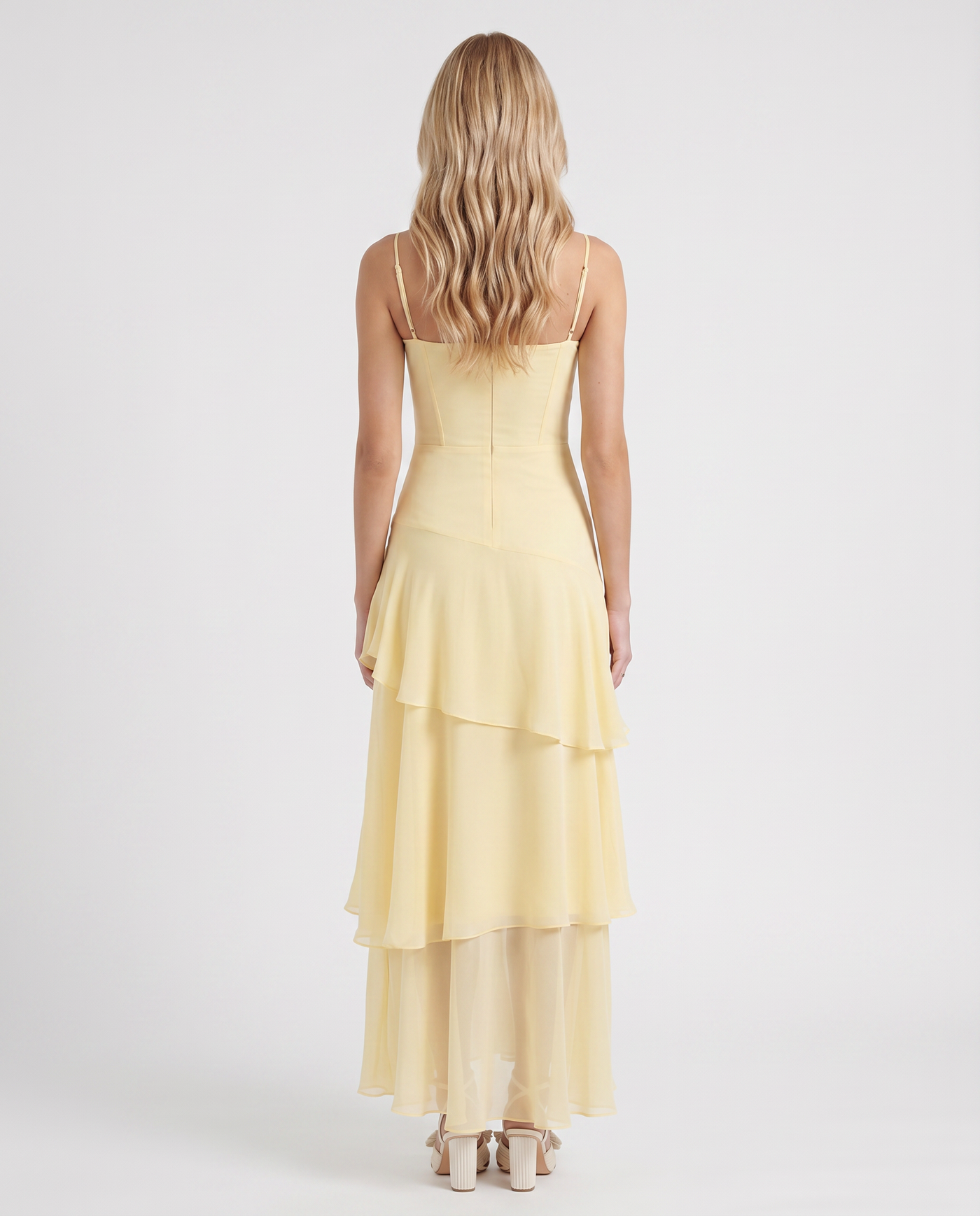 Sweetheart Corset Tiered Chiffon Maxi Dress 6