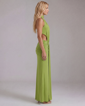 Halter Neck Cut Out Ruched Mermaid Maxi Dress 3