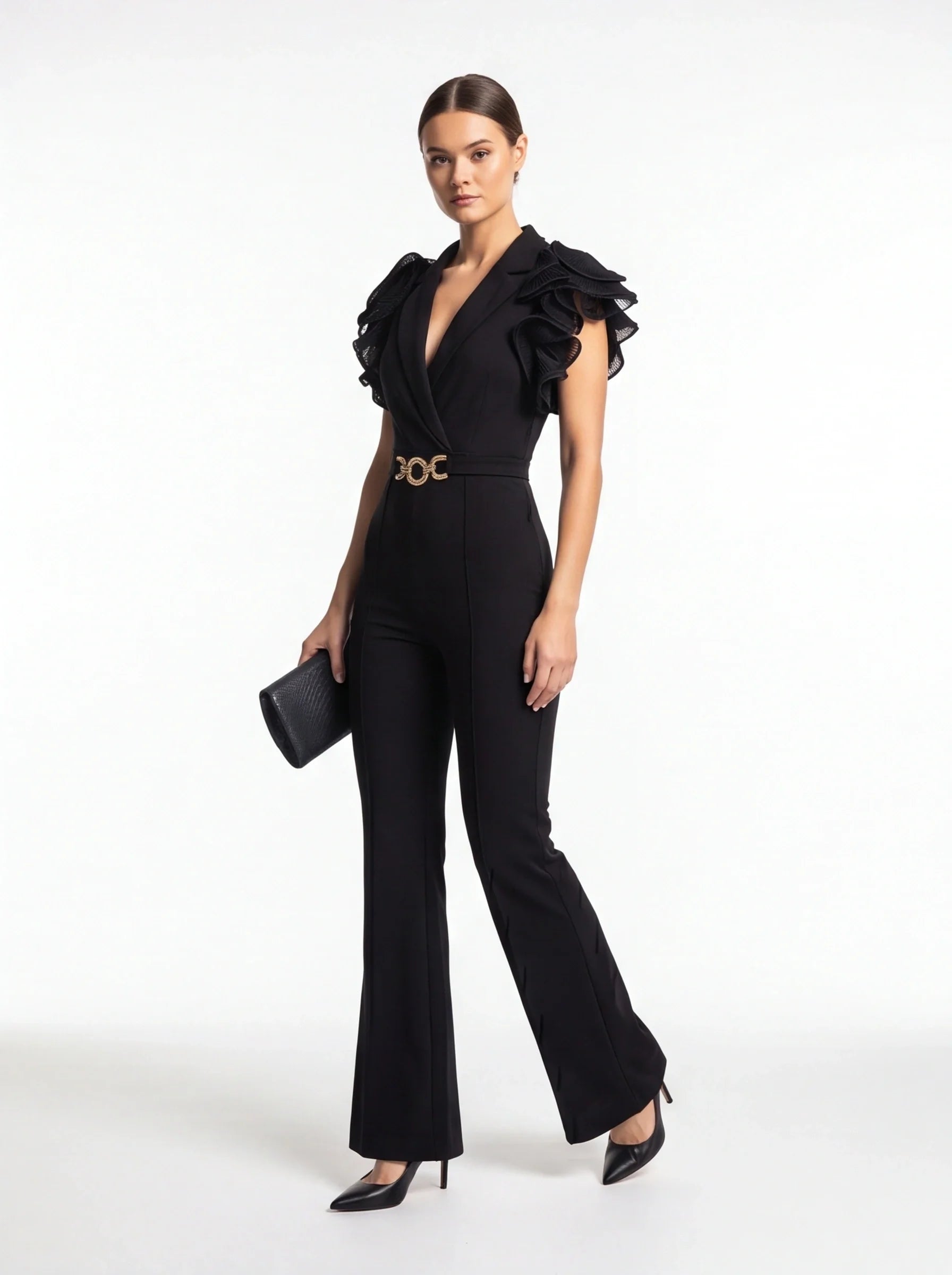 Elegant Chic Flared Jumpsuit for Women | Tailored Fit & Comfortable Fa - Jamota
