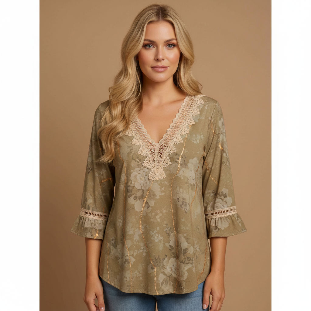 Elegant Ruffled Long Sleeve Blouse with Soft Fabric & Classic Fit