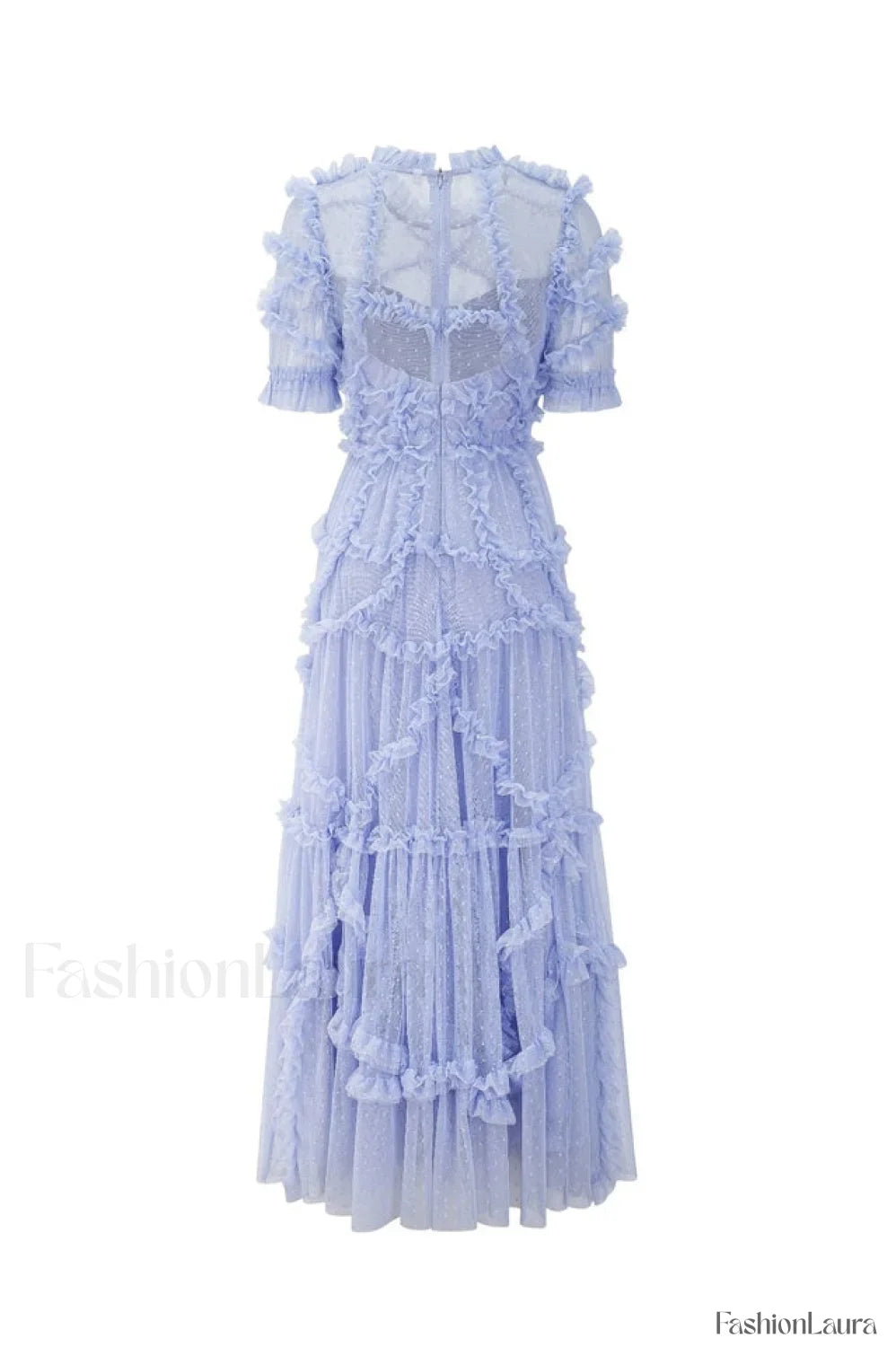 Kinley Ruched Ruffle Charming Hem Maxi Dress