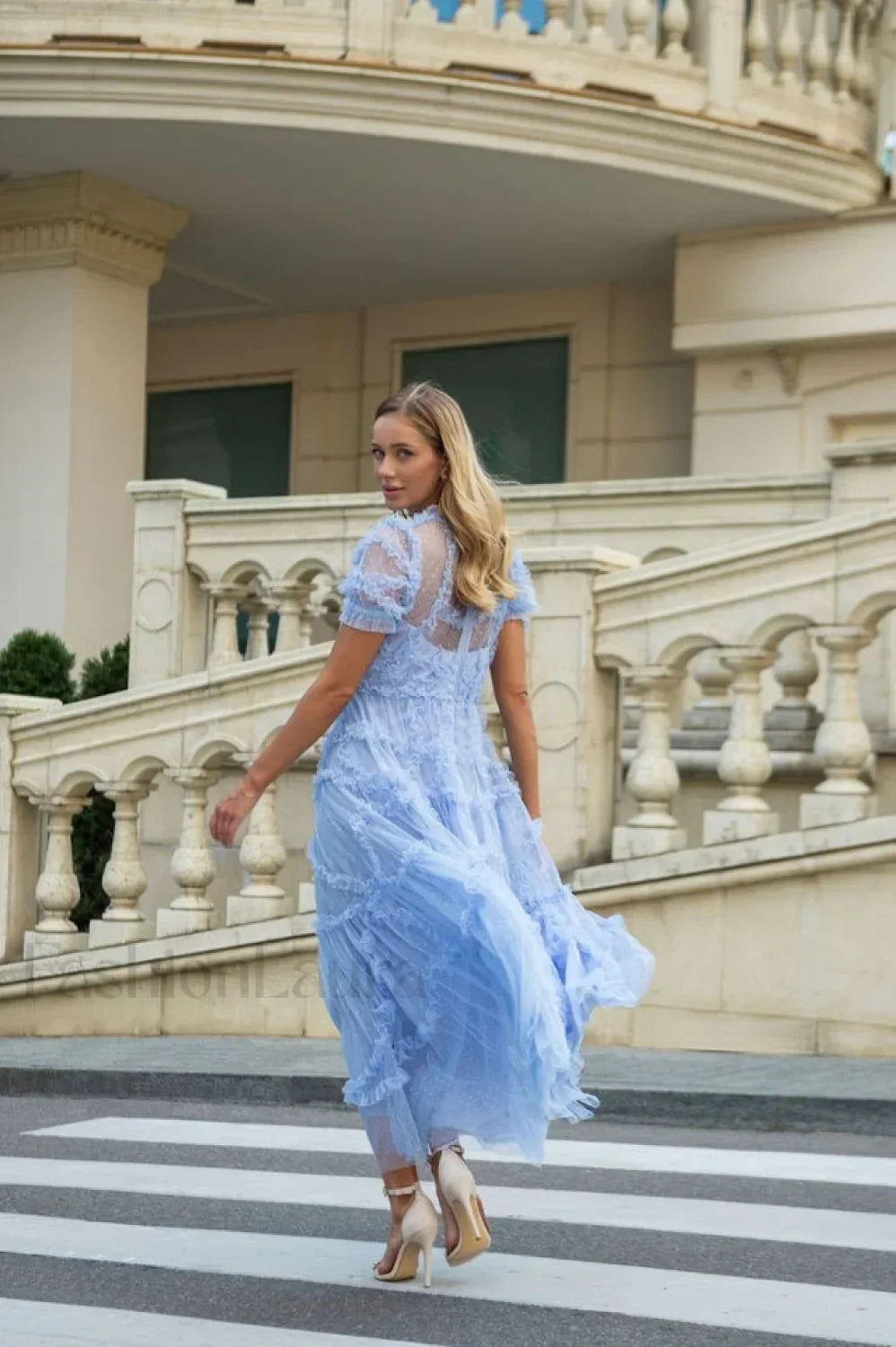 Kinley Ruched Ruffle Charming Hem Maxi Dress