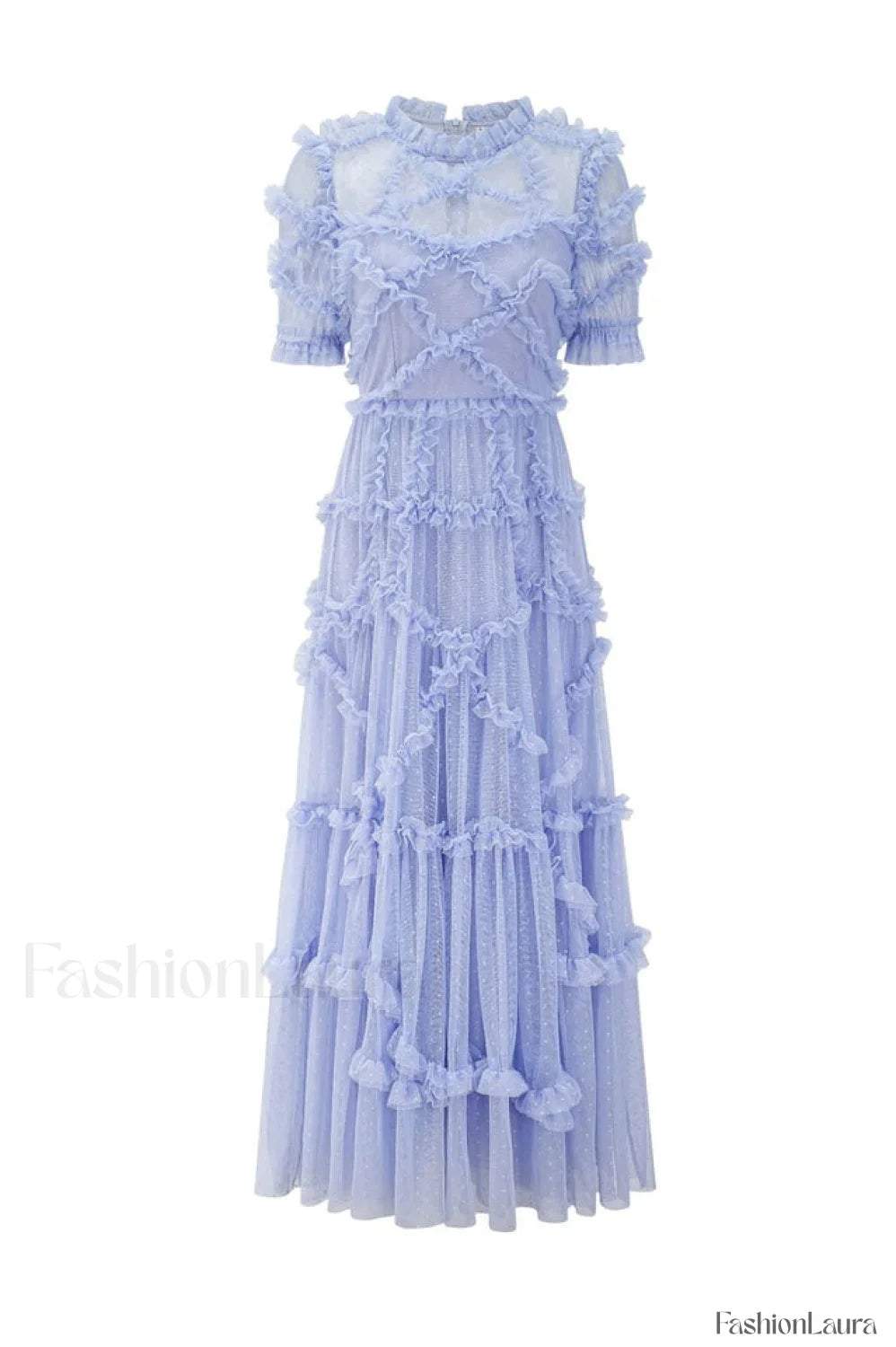 Kinley Ruched Ruffle Charming Hem Maxi Dress