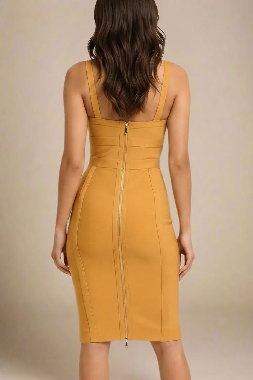 Kit Bandage Dress - Apricot Orange