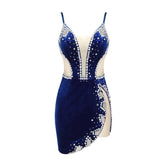 Kitty Strappy Velvet Sweetheart Crystal Trim Mesh Mini Dress 3