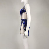 Kitty Strappy Velvet Sweetheart Crystal Trim Mesh Mini Dress 6