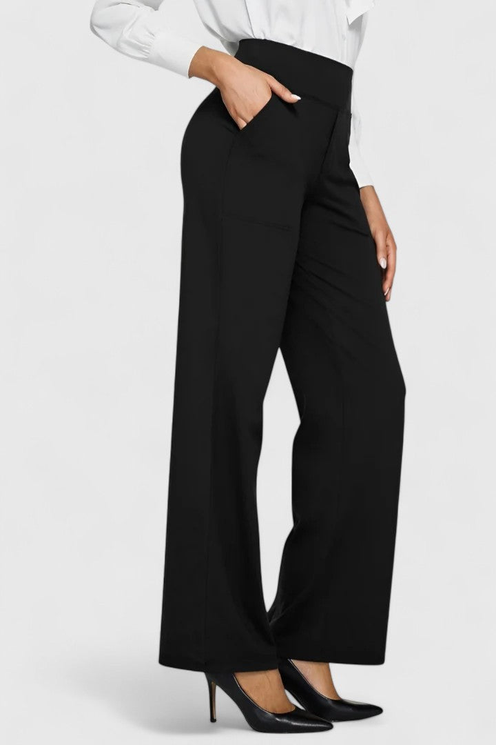High Waist Wide Leg Pants with Pockets